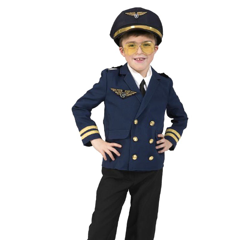 Party Games Adult Birthday - Children Halloween Costume Aircraft Captain's Uniform