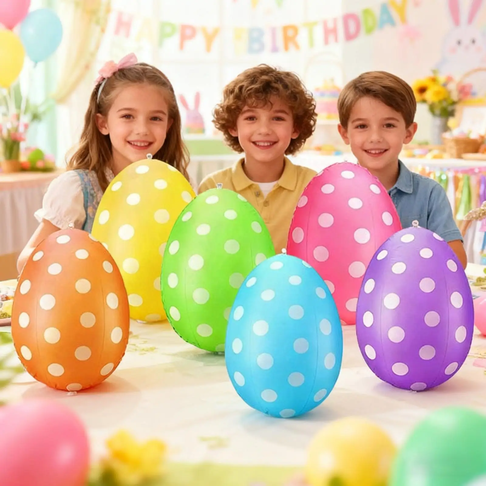 6Pcs Inflatable Easter Eggs /s - огляд і ціна Party Games Easter Egg