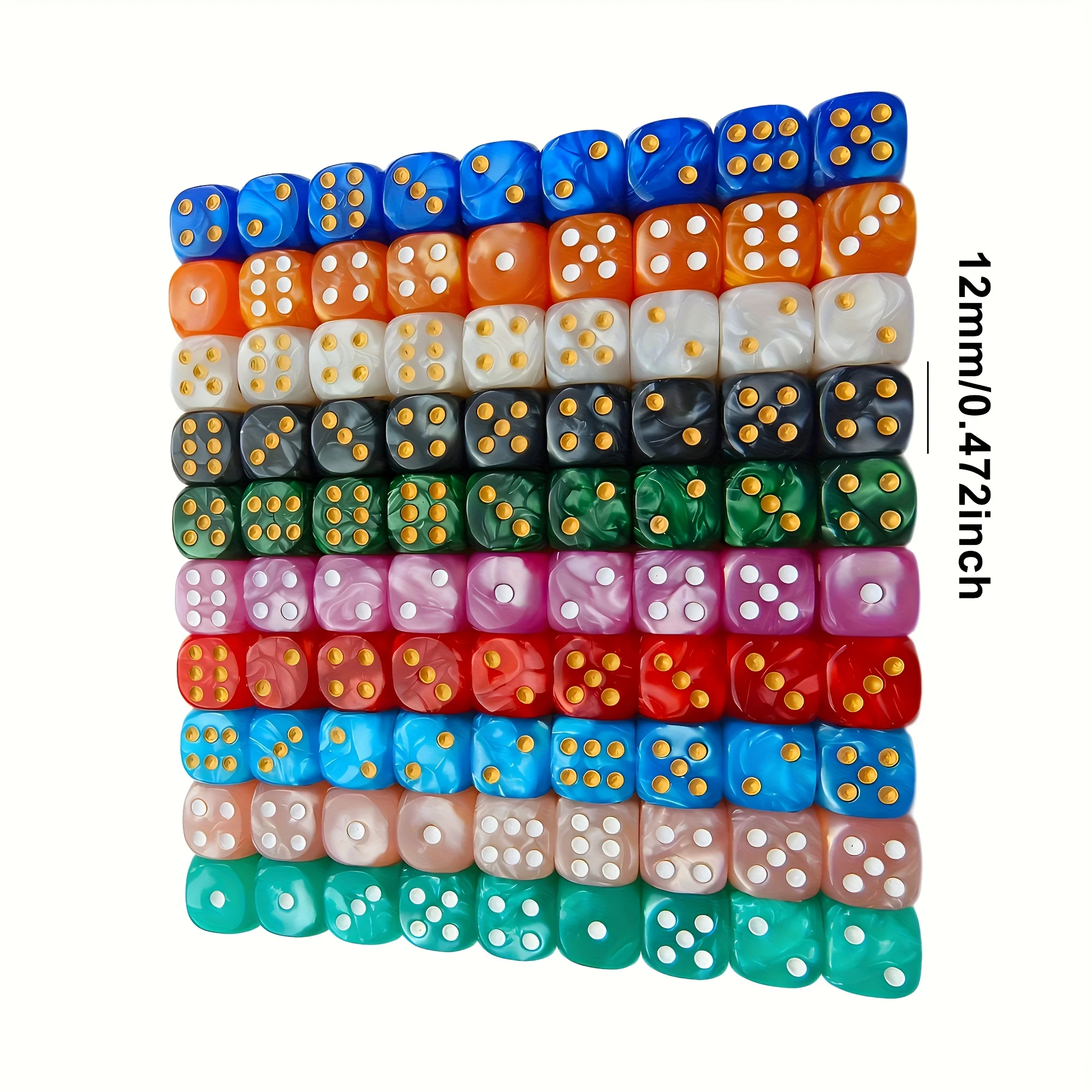 10Pcs 12mm Pearl Swirl D6 Dice - огляд і ціна Party Games Indoor