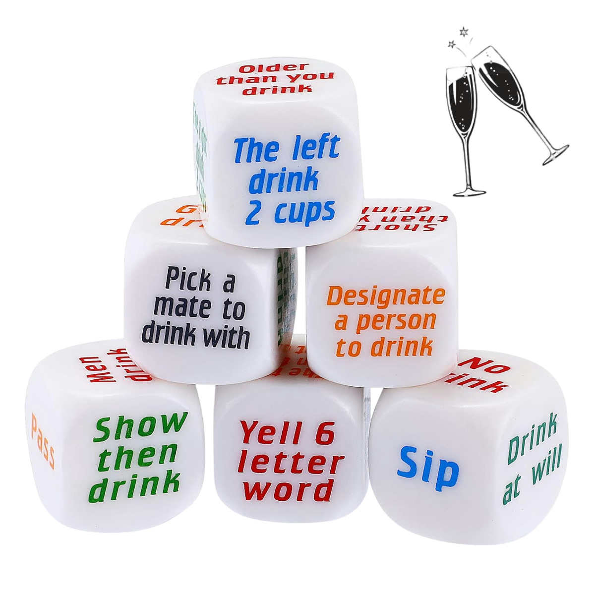 6 Pcs Party Drinking Bar Dice  - огляд і ціна Party Games Bachelorette